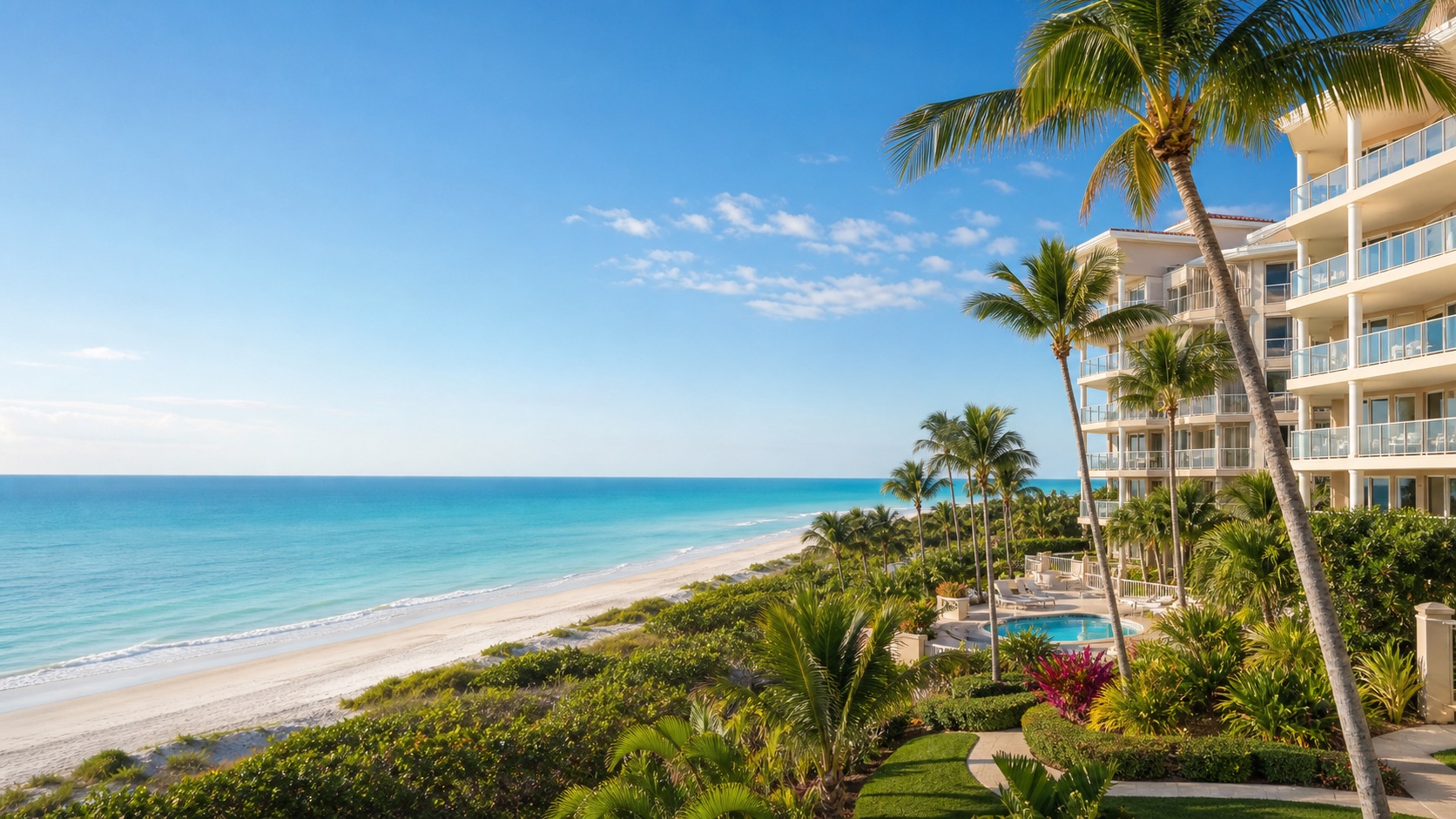 Marco Island beach shoreline and Gulf water